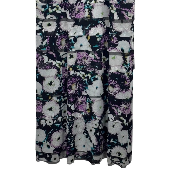 BCBGMAXAZRIA ERIKA SWEETHEART STRAPLESS TIERED FLORAL MESH MAXI GOWN DRESS - Picture 6 of 16